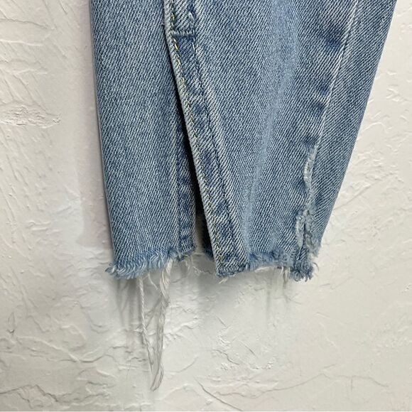 AMO Blue Fairfax Twist Distressed Split Hem Skinny Jeans 24 - Picture 4 of 7